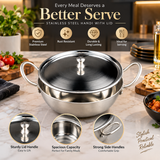 Majestic Chef Deluxe Stainless Steel Serving Bowl with Lid