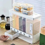 Chef Rice Dispenser Food Storage Box Container | Insect Moisture Proof Seal | Grain Kitchen Organizer Wall Mounted - majestic chef cookware