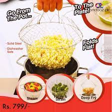 Vegetable Frying, Foldable Strainer, Chef Basket  - majestic chef cookware