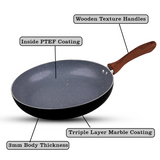 Chef Granito Series 3 Layer Marble Coating Nonstick Fry Pan 24cm - GREY