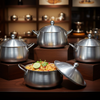 Kitchen Star Crown Pot Belly Cooking Pan Set Metal Finish 5 Pieces Set- 18-26 cm