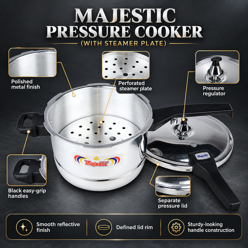 Majestic Pressure Cooker with Steamer Hover