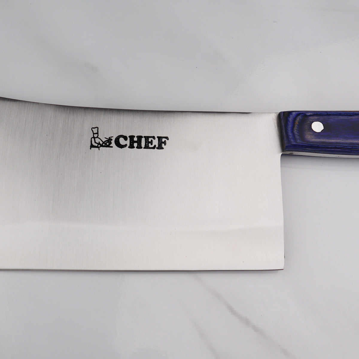 CHEF High Quality Stainless Steel Meat Chopper / Tokka Blue MC Handle - 29.5cm Large Blade