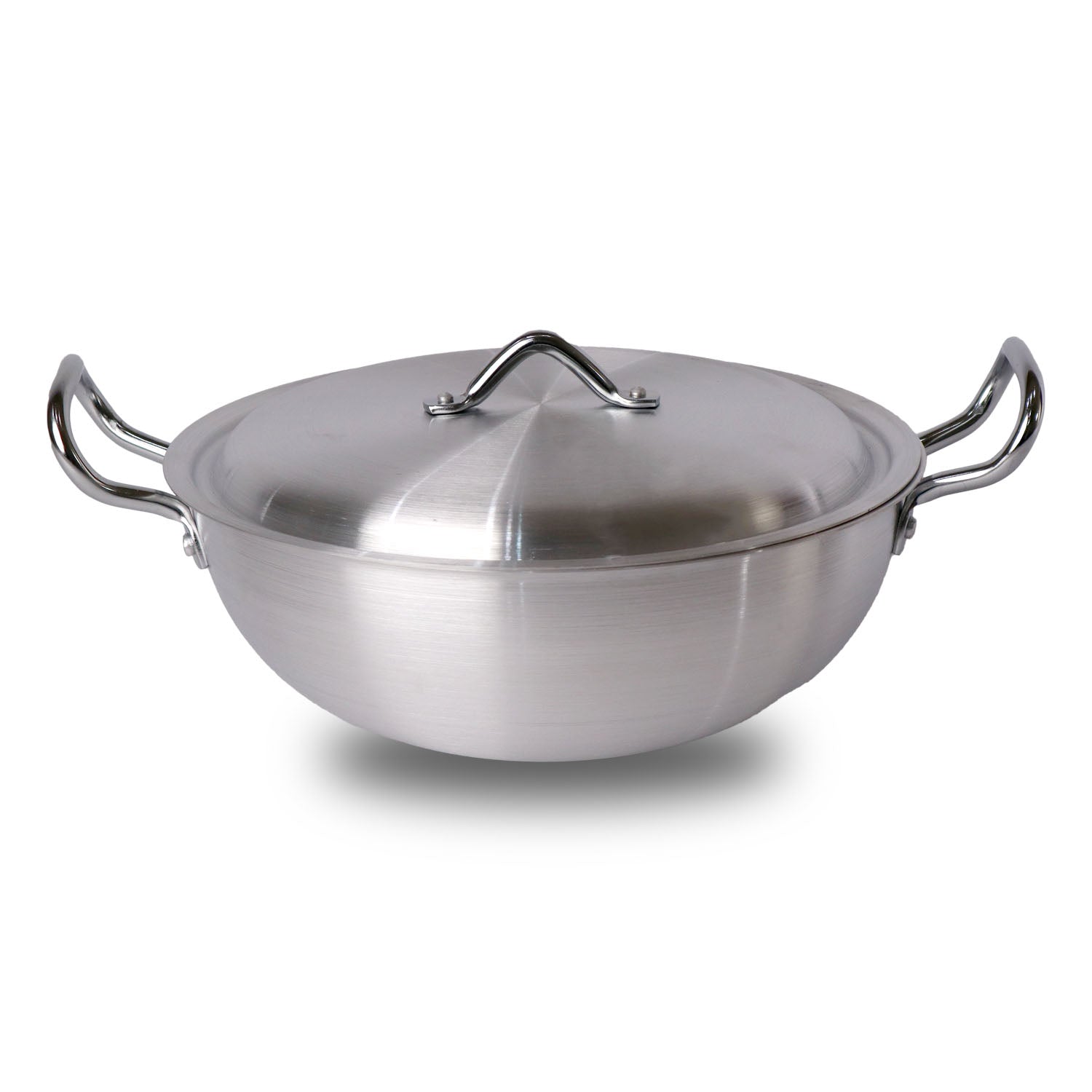 Silver Round Aluminum Alloy Wok / Karahi 26 cm / stainless steel wok / karahi / kadhai at best price in pakistan