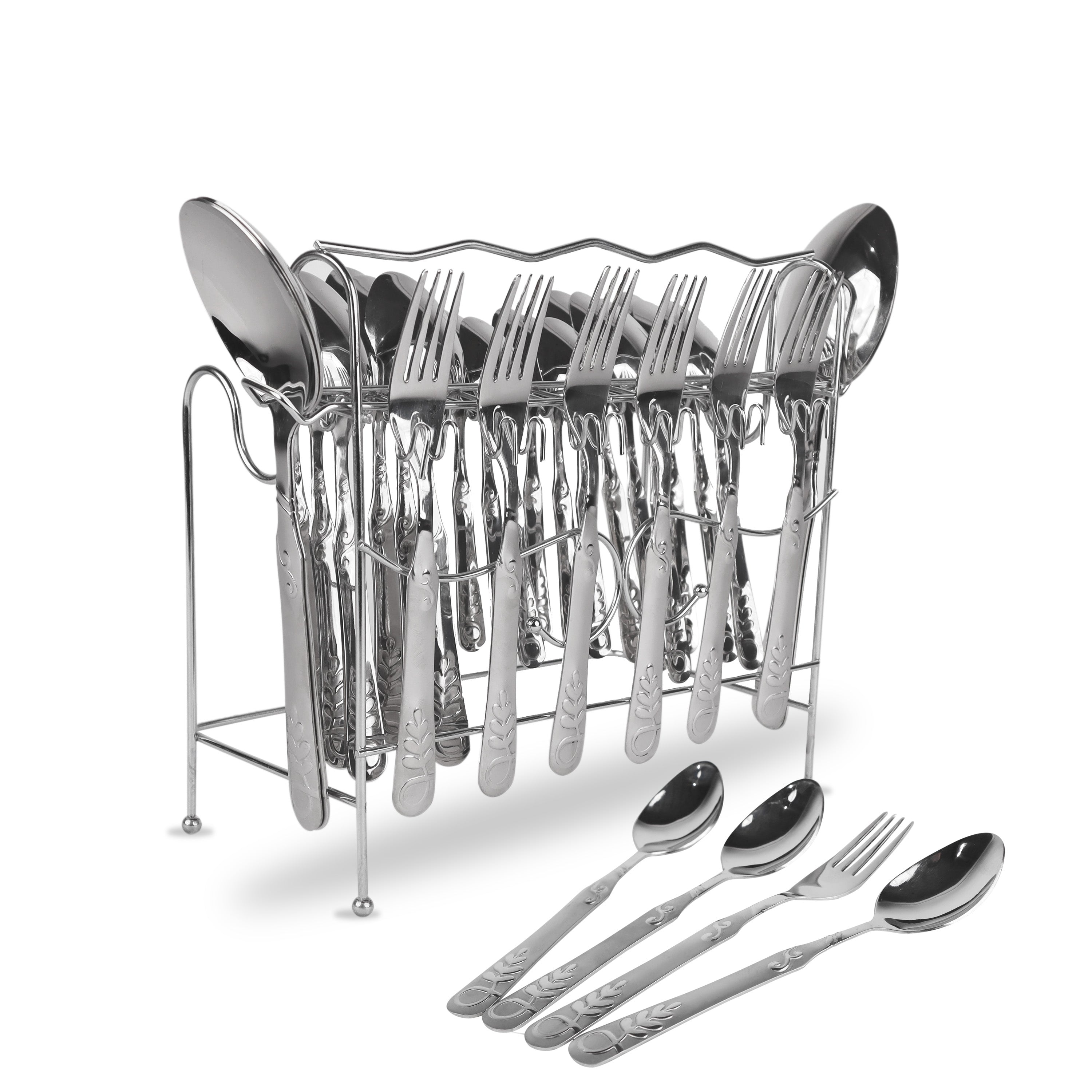 Chef Best Quality Stainless Steel 29 Pcs Cutlery Set - End Flower