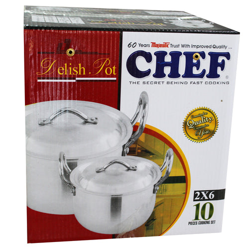 Premium Quality Aluminum Cookware Delish Pot Set 18/28 cm-Metal Finish Hover