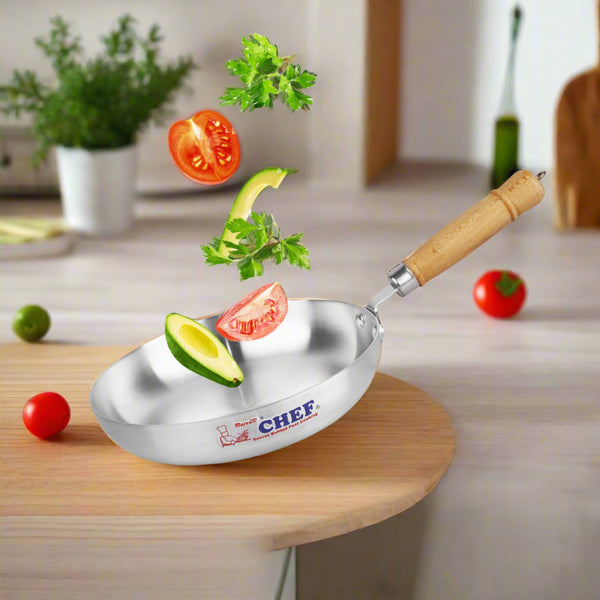 Chef Aluminum Round Frying Pan without Lid - Metal Finish