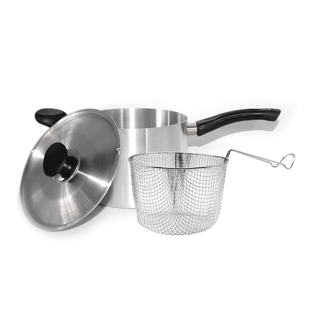 New Metal Finish Chips Fryer chef best quality aluminum fryer fries maker chips fryer fish fryer with strainer metal finish at best price in pakistan