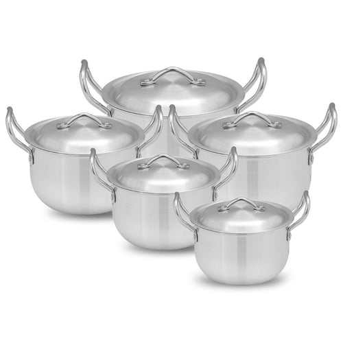 Premium Quality Aluminum Cookware Delish Pot Set 18/28 cm-Metal Finish