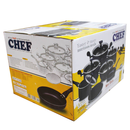 Chef Best Non-Stick Cookware Set / Kitchen Set (15 Pcs) - 330 Black Hover