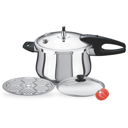 CHEF Best Stainless Steel Imported Pressure Cooker 3 in 1 - 11 Liter (Belly Shape) Hover