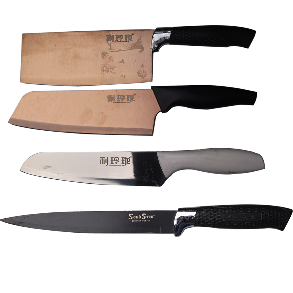 best quality stainless steel 4 pcs knife and toka set at best price in pakistan - majestic chef