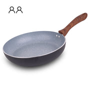 Chef Nonstick Triple Layer nonstick Round Fry Pan with Wooden Texture Handles 24cm