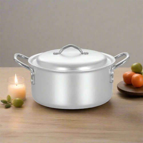 Chef Best Quality Anodized Aluminum Cooking Pot / Casserole - Metal Finish