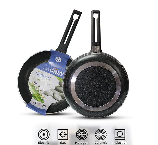 Chef Nonstick 4mm Marble Coating Frypan 24cm with Induction Base
