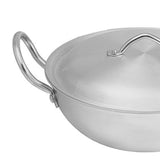 Silver Round Aluminum Alloy Wok / Karahi 26 cm / stainless steel wok / karahi / kadhai at best price in pakistan